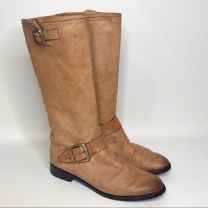 Alberto Fermani Tall Buckskin Leather Boots 40/10